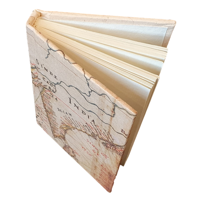 Old Map Of India Hardback Handmade Recycled Paper Notebook