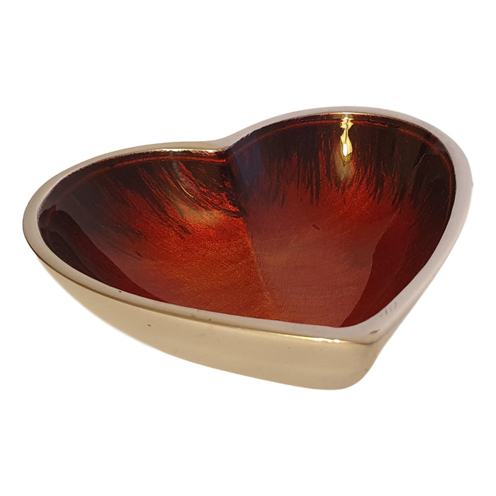 Small Recycled Aluminium Red Heart Dish