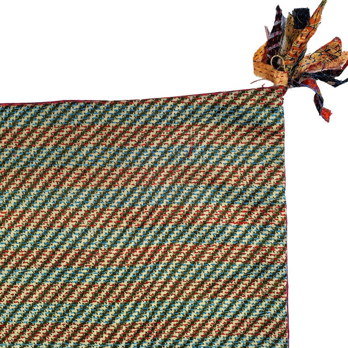 Silk Kantha Cushion Cover With Tassels