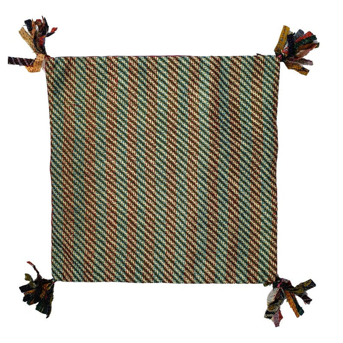 Silk Kantha Cushion Cover With Tassels