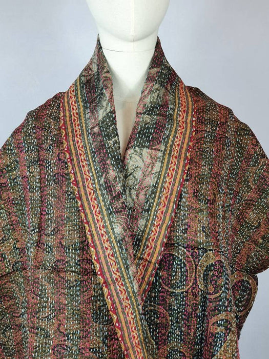 Reversible Silk Kantha Scarf