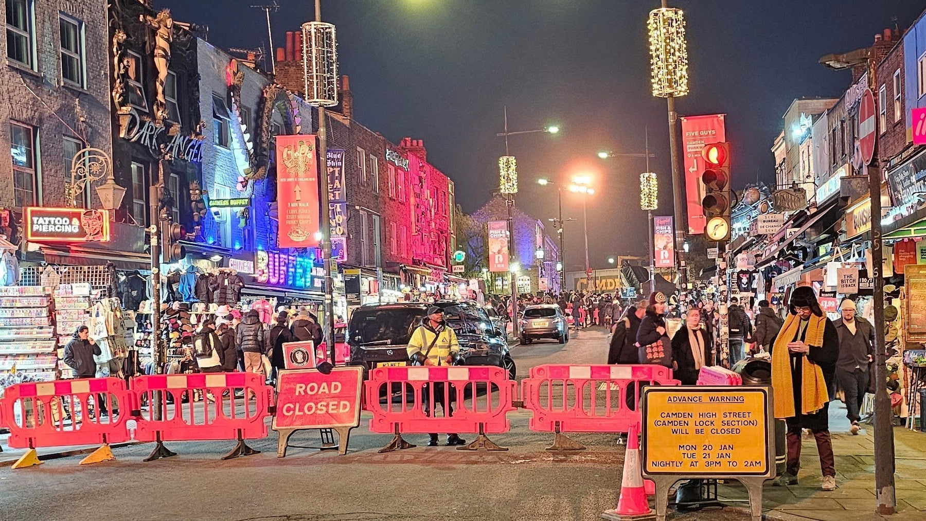 TV production team filming Slow Horses in Camden High Street