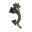 Arched Dragon Green Patina Brass Handle on a white background