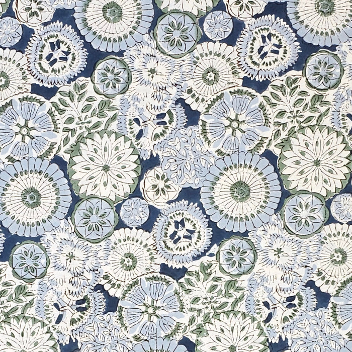 Hand Block Printed Cotton Tablecloth | Arctic Mandala | 6-Seater