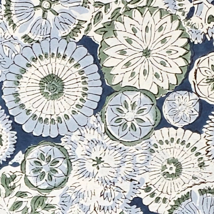 Hand Block Printed Cotton Tablecloth | Arctic Mandala | 6-Seater
