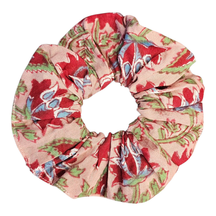 Beatrice Block Print Cotton Hair Scrunchie