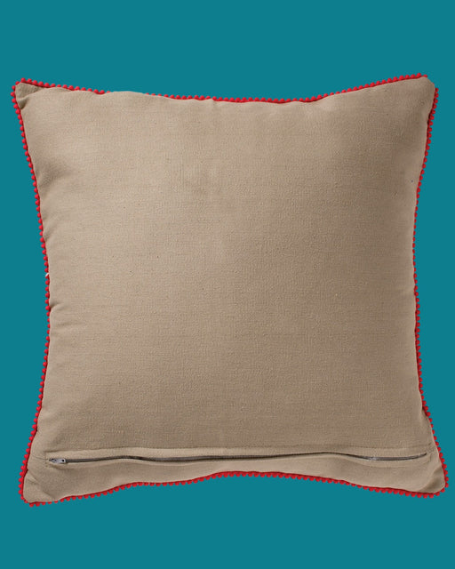 Birds Embroidered Cotton Cushion Cover Reverse Side