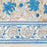 Close up picture of the Blue Lily Hand Block Print Tablecloth border