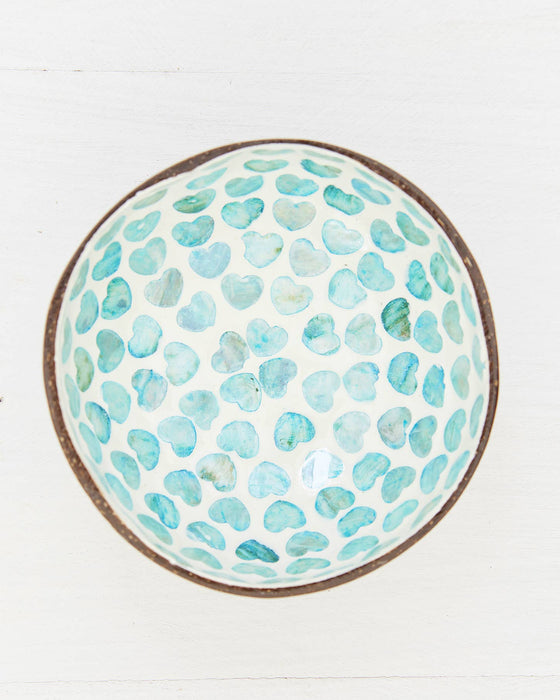 Blue Shell Hearts Coconut Bowl