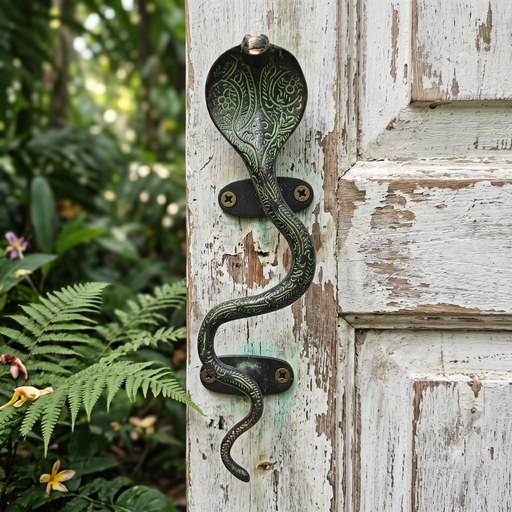 Cobra Design Green Patina Brass Handle
