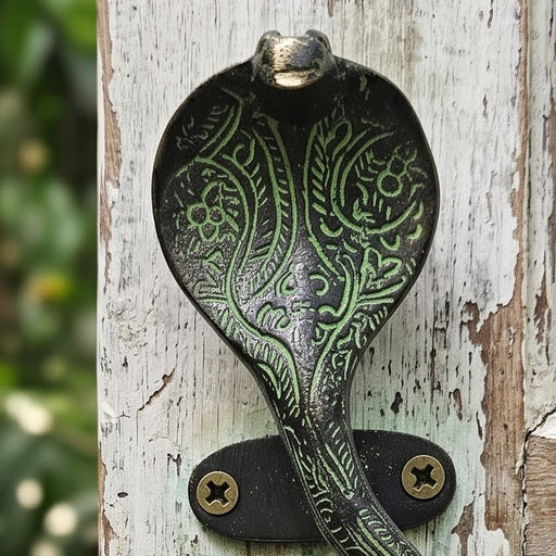 Cobra Design Green Patina Brass Handle
