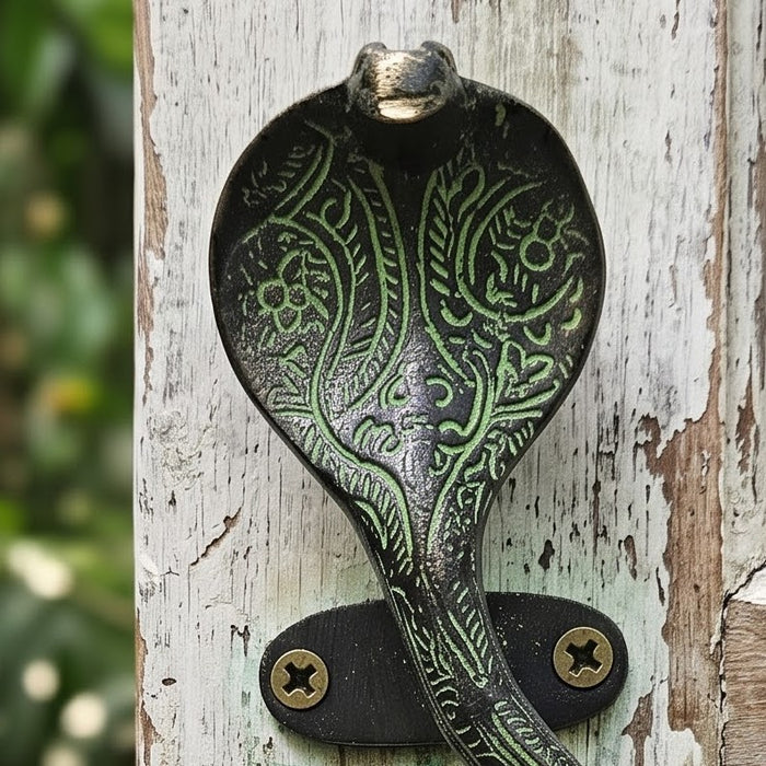 Cobra Design Green Patina Brass Handle