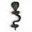 Reverse side of a Cobra Design Green Patina Brass Handle set against a white background