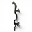 Side view of a Cobra Design Green Patina Brass Handle on a white background