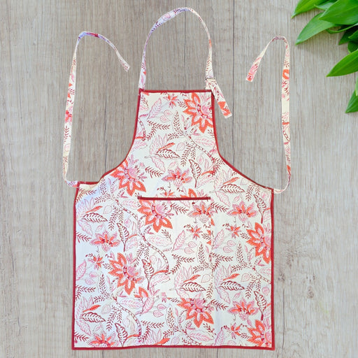 Cotton Apron  Carmine Floral Design