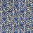 Patterned fabric with blue and cream floral design on a striped background