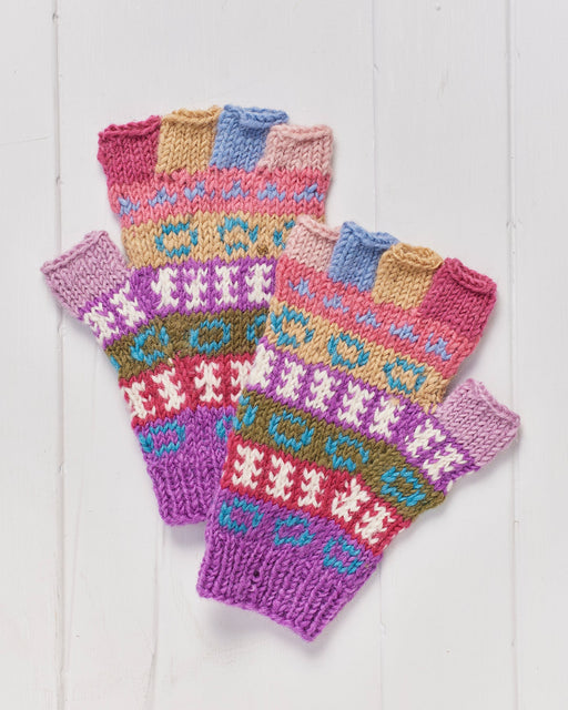 A pair of handknitted woolen Dolpo Fingerless Gloves