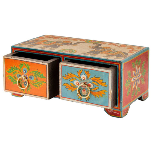 Elephant Painted 2 Drawer Chest