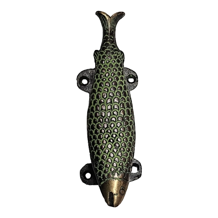 Fish Design Green Patina Brass Handle (M)