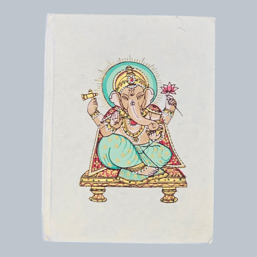 Ganesh notebook front cover on a plain grey backround