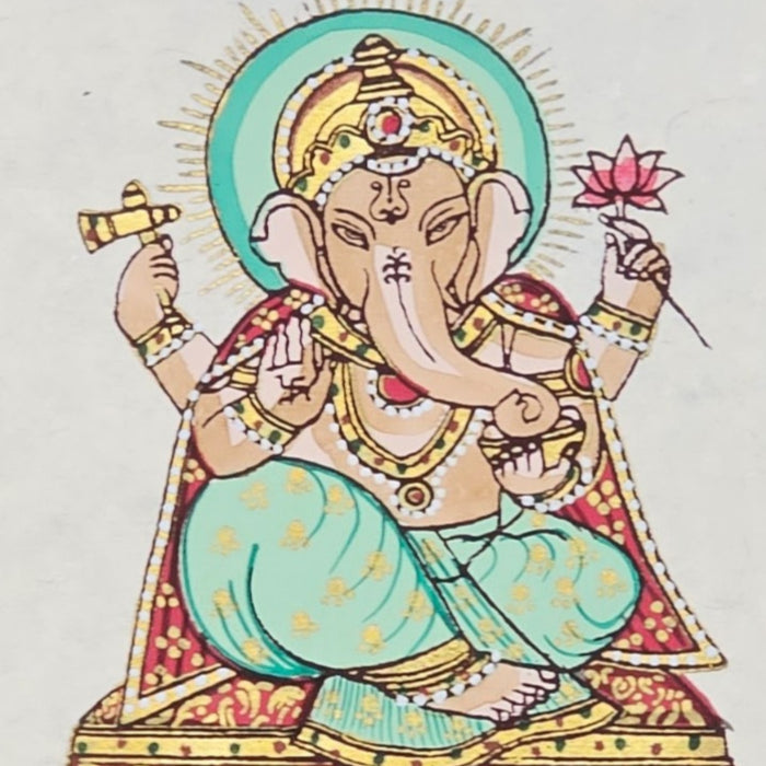 A detailed picture of Ganesh on a notebook