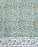 Green Block Print Tablecloth with a Yellow and Blue Floral Motil