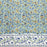Green Block Print Tablecloth with a Yellow and Blue Floral Motil