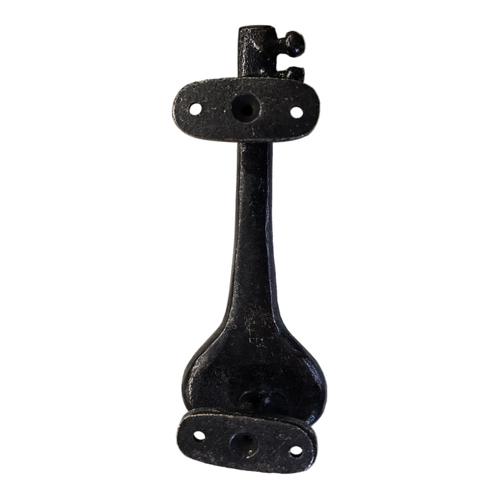 Rear view of a Green Brass Sitar Handle four holes for fixing the handle
