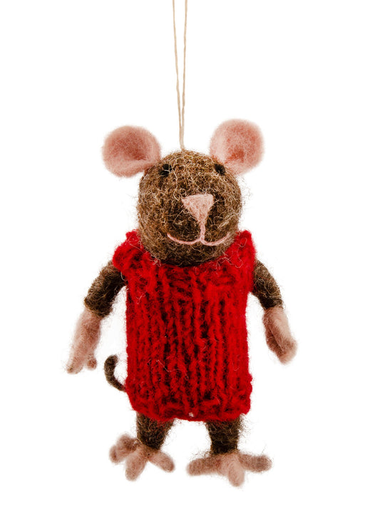 Mouse In A Red Knitted Dress