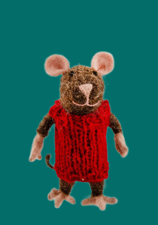 Mouse In A Red Knitted Dress