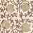 Close up image of a Hand Block Printed Cotton Tablecloth with scrolling vines and Tulip design in a soft brown colour palette