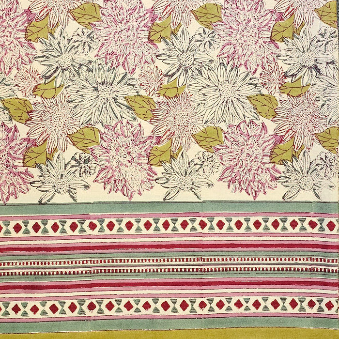 Hand Block Printed Cotton Tablecloth | Nomad's Garden | 6-Seater