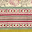 Patterned fabric with floral and geometric designs in pastel colors.