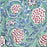 Close-up of a floral pattern with red and white flowers on a green background