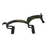 Horse Design Green Patina Brass Handle on a white background