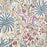 Colorful floral and butterfly pattern on a textured fabric background