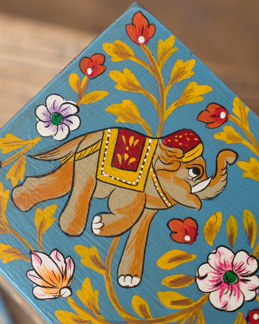 Jayan Elephant Hand Painted Four Drawer Chest