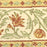 Golden turmeric hand-block printed cotton tablecloth with terracotta floral vines and sage green accents.  Detailed image of the border.