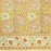 Golden turmeric hand-block printed cotton tablecloth with terracotta floral vines and sage green accents.
