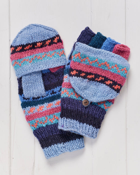 A pair of hand knitted Lamjura Hunter Gloves.