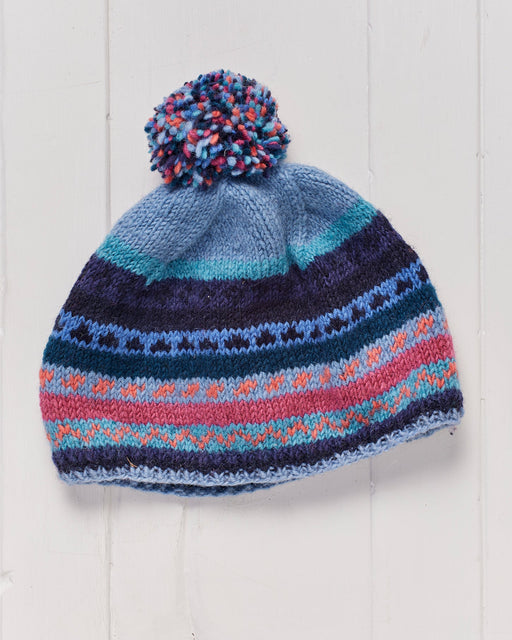 Hand Kknitted and fleece lined Lamjura Pompom Beanie Hat