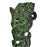 Close up image of the head of a Long Dragon Design Green Patina Brass Handle against a white background
