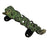 Long Dragon Design Green Patina Brass Handle set at an angle on a white background