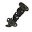 Image showing the reverse side of a Long Dragon Design Green Patina Brass Handle on a white background