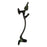 Side view of a Namaste Figure Green Patina Brass Handle on a white background