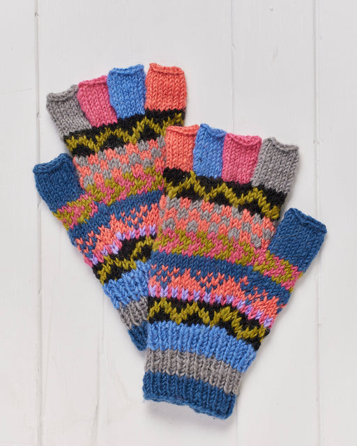 A pair of hand knitted Namche Fingerless Gloves.