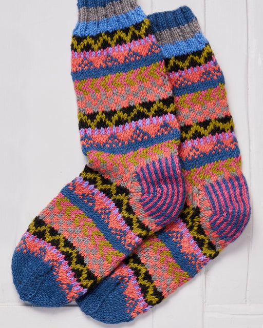A pair of hand knitted Namche Socks.