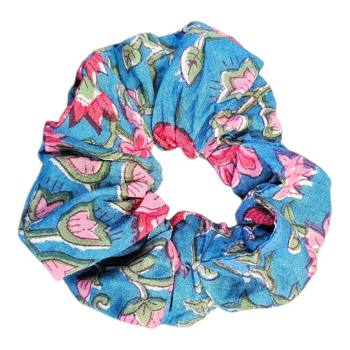 Ottaline Block Print Cotton Hair Scrunchie