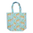 Quilted Block Print Tote Bag - Turquoise Leopard