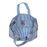 Quilted Block Print Tote Bag - Blue Stripey Floral